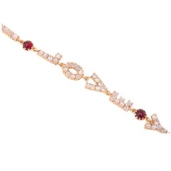 Love Bracelet in Ruby and Moonstone by Lucien Piccard