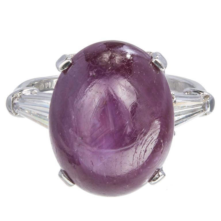 Natural GIA Cert Star Ruby Diamond Platinum Ring For Sale at 1stdibs