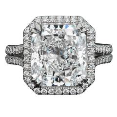 5.52 Carat Radiant Cut Diamond Platinum Ring