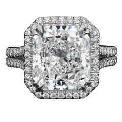 5.52 Carat Radiant Cut Diamond Platinum Ring 10