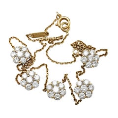 Yellow Gold Van Cleef & Arpels "Fleurette" Necklace Set with Diamonds