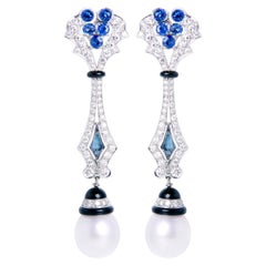 Blue Sapphire Drop Earrings