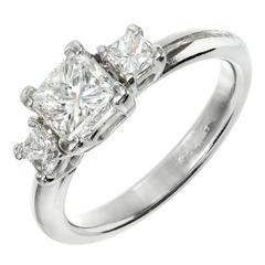 1.12 Carat Diamond Three-Stone Platinum Engagement Ring 7