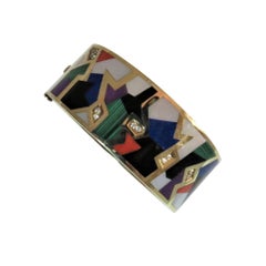 Asch Grossbardt Multi-Color Diamond Hinged Bangle Bracelet