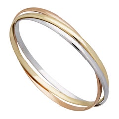 Cartier 18 Karat Yellow, White and Rose Gold Trinity Bangle