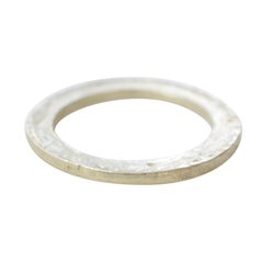 Bridal Wedding Band 18K Gold Ring or Large Disk Stacking Modern Ring