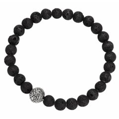 John Hardy Men's Classic Chain Large Beaded Black Volcanic Bracelet