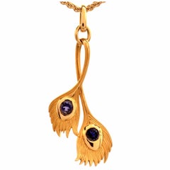 Carrera y Carrera Tanzanite Gold Peacock Pendant Necklace