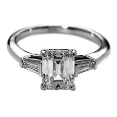 Tiffany & Co. 1.80 Carat Emerald Cut Diamond Platinum Engagement Ring