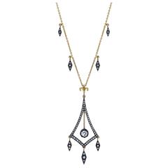 Delicately Feminine Diamond Silver Gold Necklace