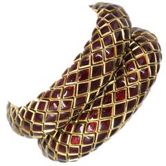 David Webb Pair of Enamel Gold Snake Link Bracelets 4