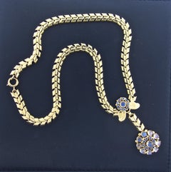 Tiffany & Co. Vintage Moonstone and Sapphire Necklace