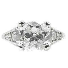 2.01 Carat GIA Certified Cushion Brilliant Diamond Platinum Engagement Ring 10