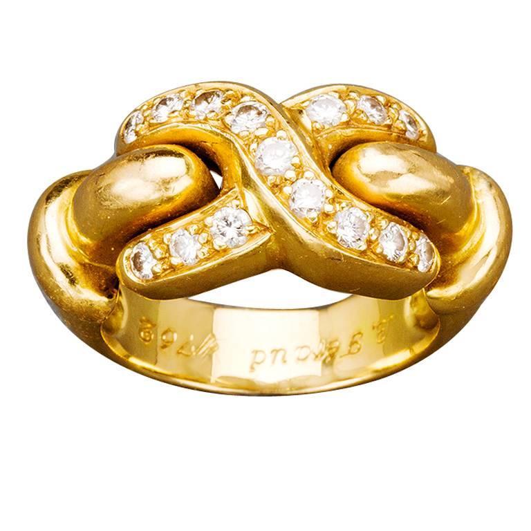 Louis Feraud Paris Diamond Gold Ring For Sale at 1stdibs