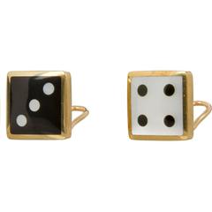 Tiffany  & Co. Enamel Gold Pair of  Dice Earrings