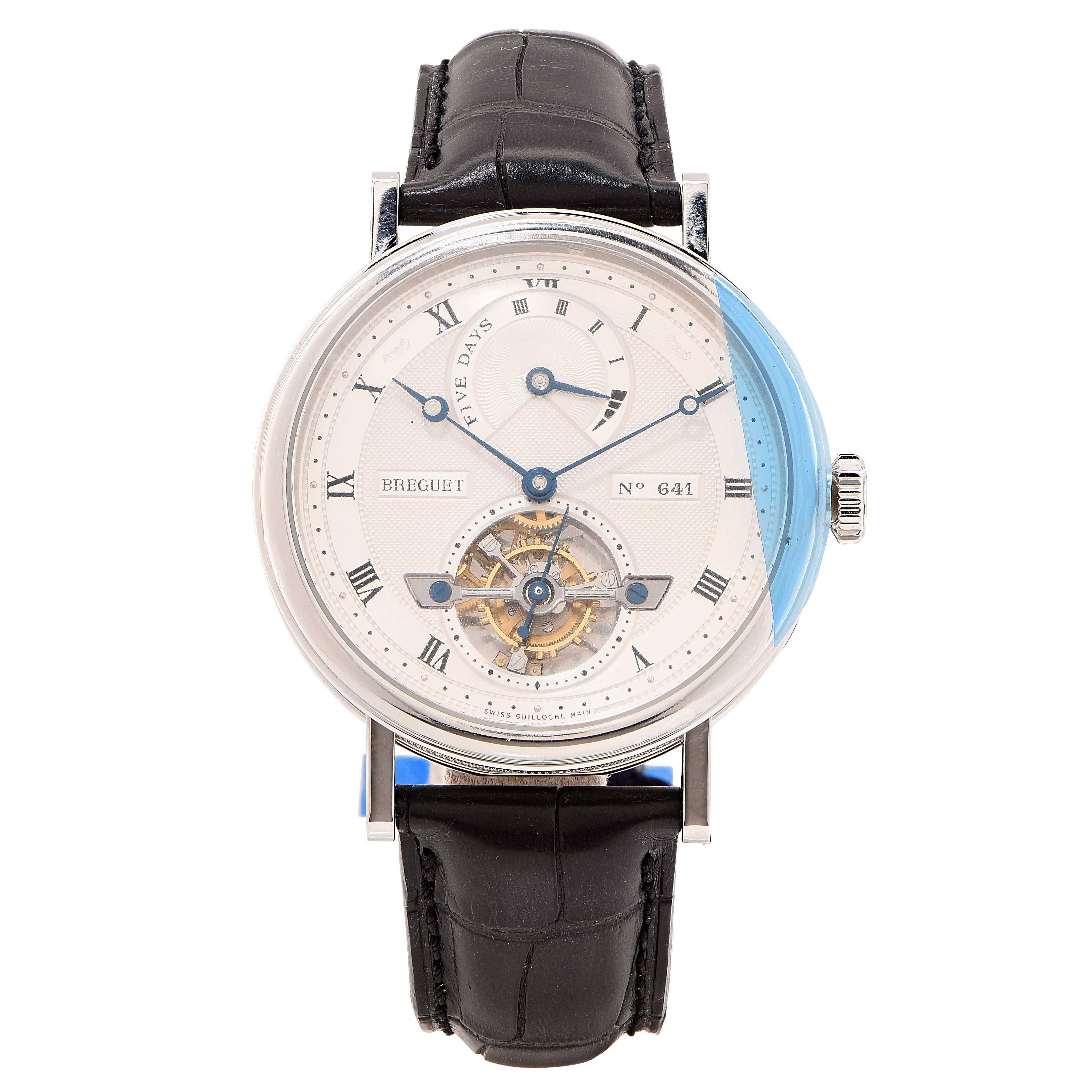 Breguet Platinum Tourbillon Five Day Power Reserve Self winding Wristwatch