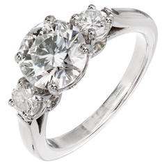 Peter Suchy GIA 1.85 Carat Diamond Three-Stone Platinum Engagement Ring 2