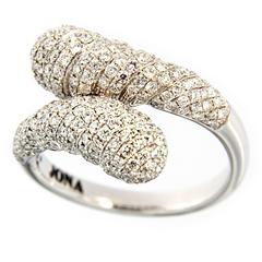 Jona Diamond Pavé Gold Crossover Ring