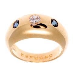 Retro Cartier Diamond Sapphire Gold Ring
