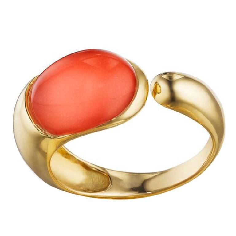 Faraone Mennella Coral Gocce Gold Ring For Sale