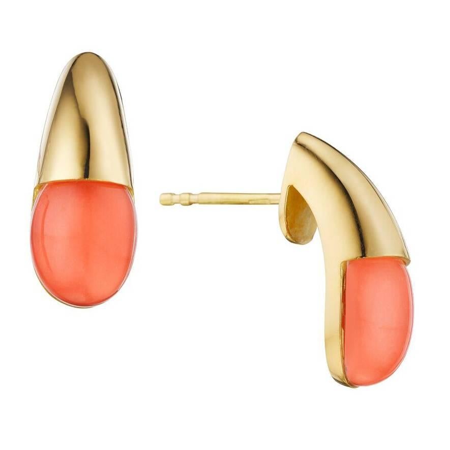 Faraone Mennella Coral Gold Gocce Earrings For Sale