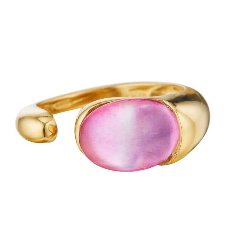 Gocce Pink Mother-of-Pearl Gold Ring For Sale