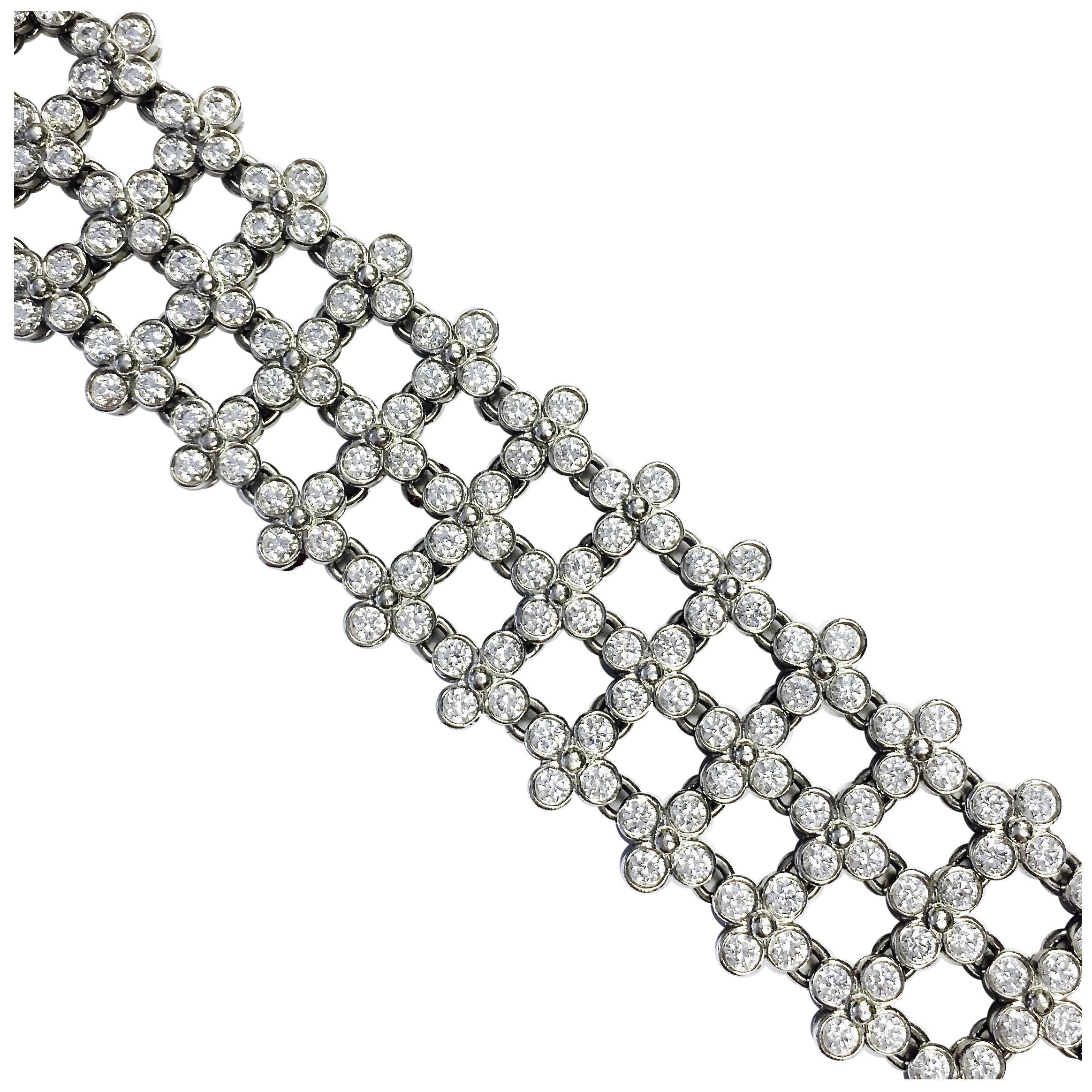 Tiffany & Co. Three-Row Diamond Platinum Lace Bracelet