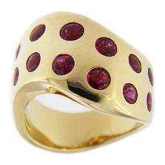 Jona Onda Ruby Gold Band Ring 10