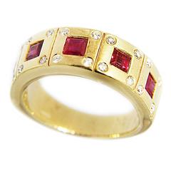 Jona Ruby Gold Band Ring 10