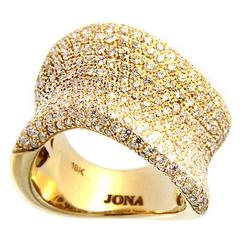 Jona Onda Diamond Gold Ring Band 8