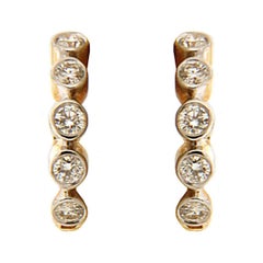 Diamond Gold Hoop Earrings 9