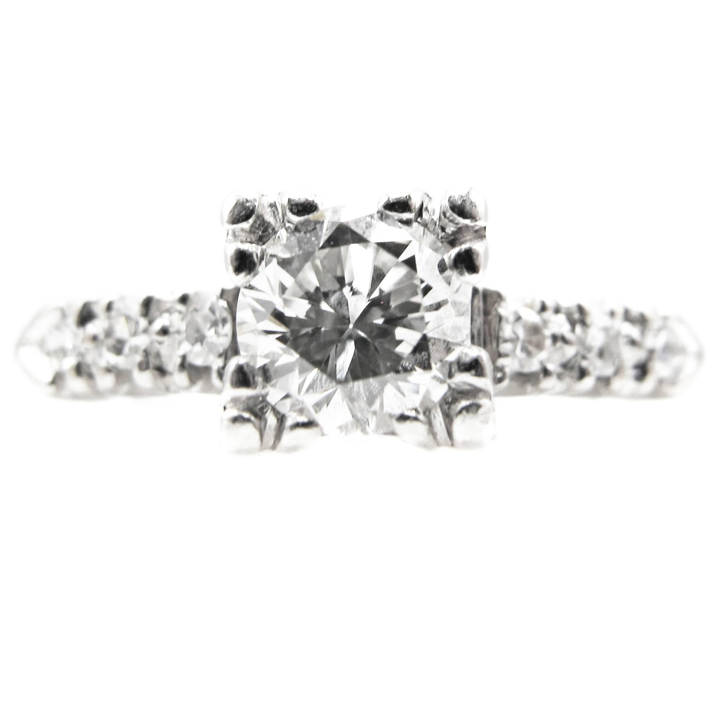 1950 Era Diamond Platinum Solitaire Engagement Ring