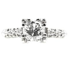 1950 Era Diamond Platinum Solitaire Engagement Ring