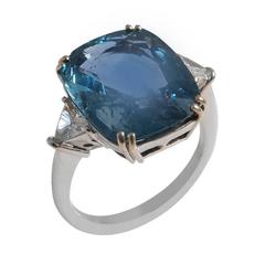 12.99 Carat Natural Burmese Sapphire Diamond Gold Engagement Ring