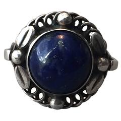 Georg Jensen Sterling Silver Ring No. 1 with Lapis Lazuli