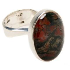 Large Sterling and Agate Modernist Ring
