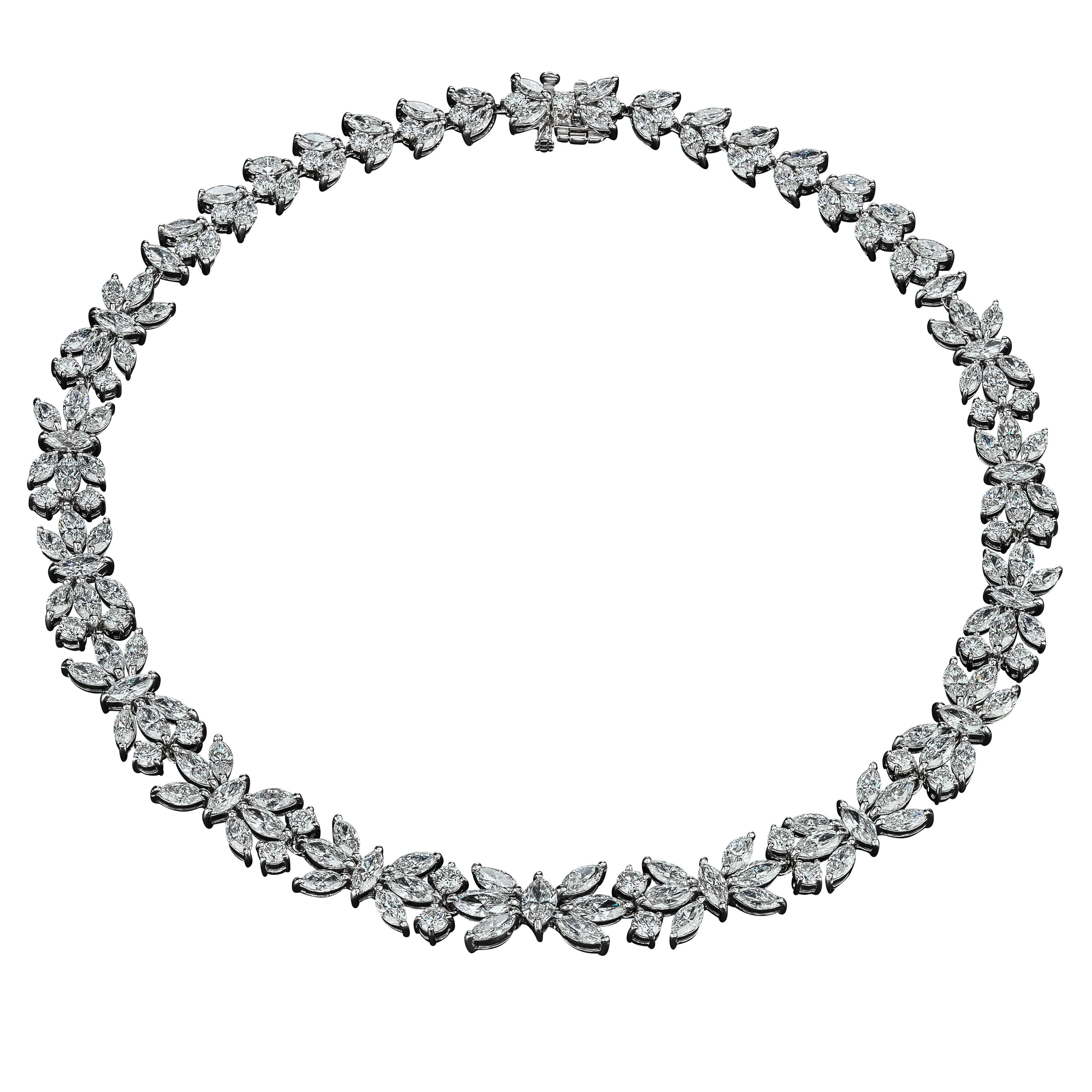 David Rosenberg 49.75 Carat Brilliant & Marquise Shape Platinum Diamond Necklace