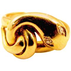 Antique Gold Snake Ring