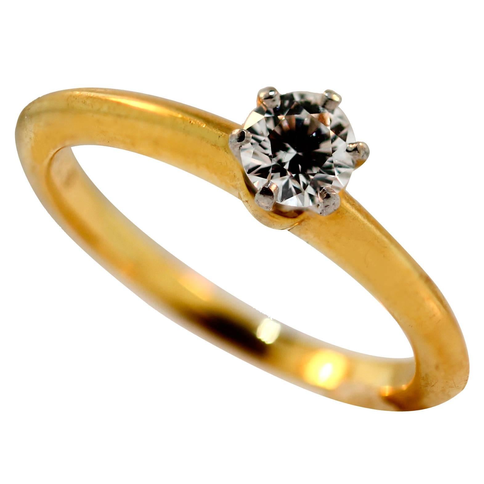 Tiffany & Co. Diamond Gold Solitaire Ring For Sale