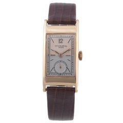 Vintage Patek Philippe Yellow Gold Rectangular Wristwatch Ref 425