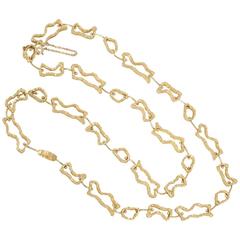 Modernist Sculptural Gold Link Necklace