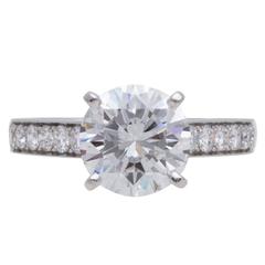 Cartier GIA Cert 3.04 Carat Diamond Platinum Engagement Ring