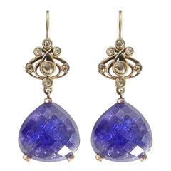 Dalben Tanzanite Diamond Gold Earrings 6