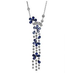 Van Cleef & Arpels Sapphire Diamond Gold Drop Necklace