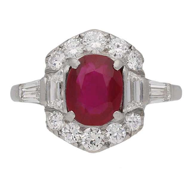 Antique Natural Burmese Ruby and Diamond Ring, circa 1900 For Sale at ...