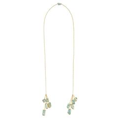 Pippa Small Artisan Aquamarine Gold Pope's Drop Necklace
