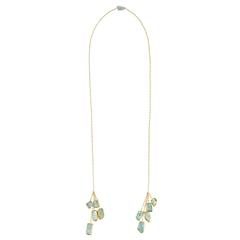 Pippa Small Artisan Aquamarine Gold Pope's Drop Necklace 2