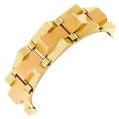 Art Deco Geometric French Gold Bracelet