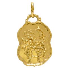 Vintage Jean Mahie gold pendant