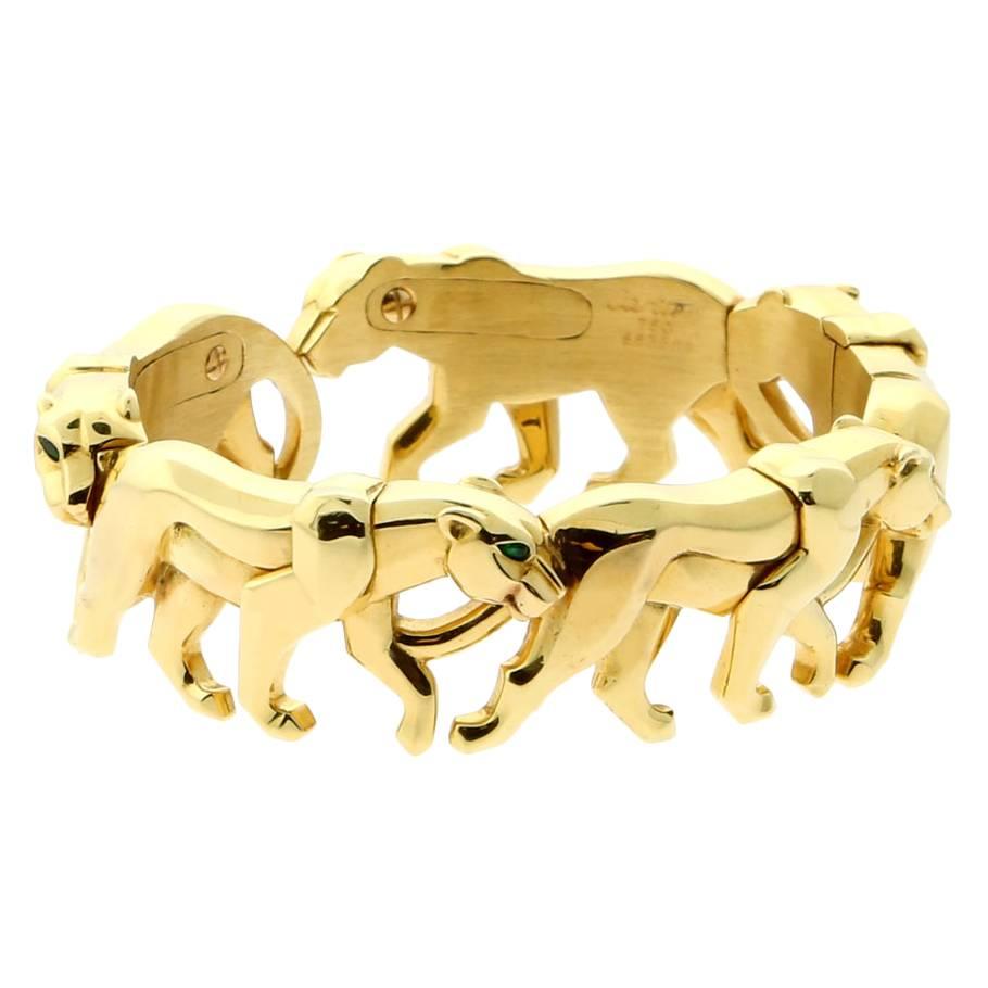 Cartier Panthere Gold Cuff Bangle Bracelet
